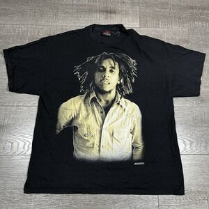 Vintage 2003‎ Bob Marley Shirt XL Zion Rootswear Double Sided Reggae Tee